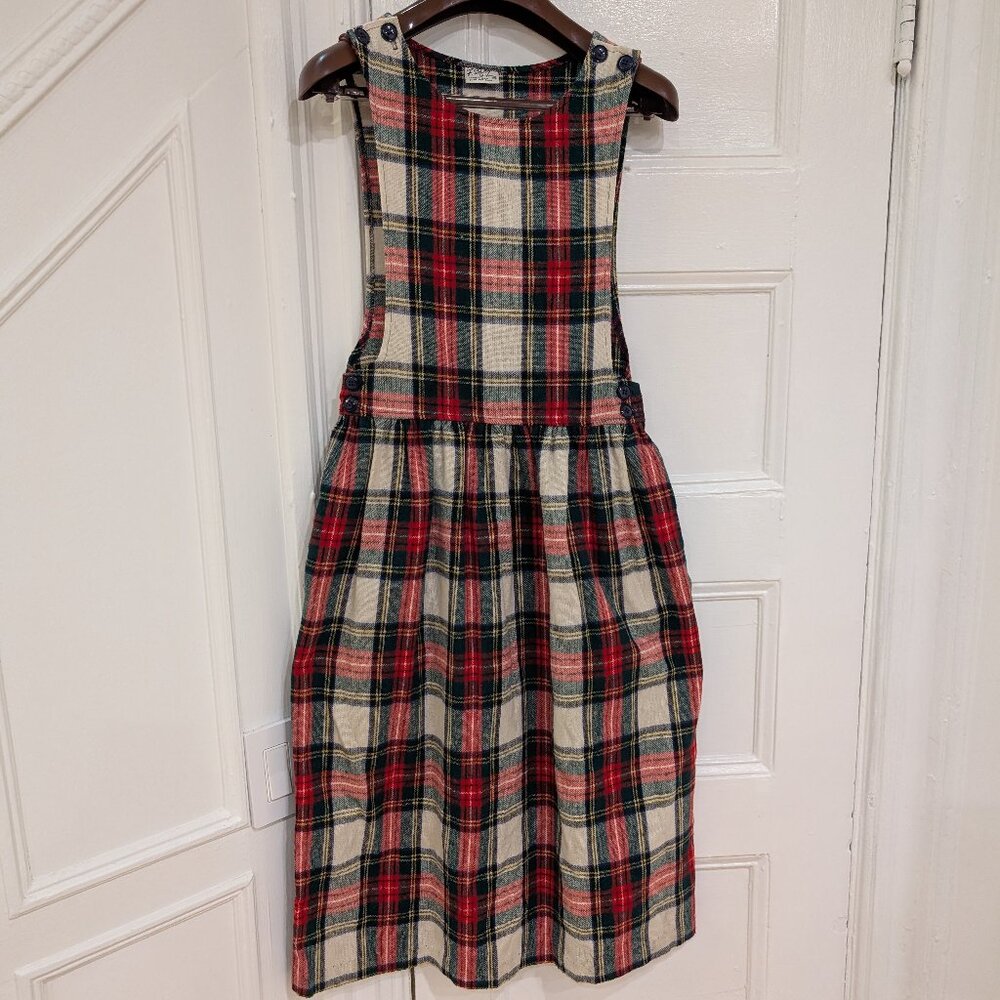F. Shay Inc Women's Plaid Pattern Red Green Sleeveless Dress Size 10